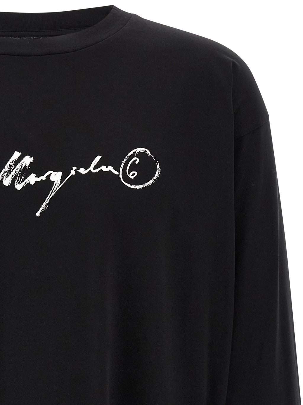 MM6 Maison Margiela Black Cotton Long Sleeve T-Shirt