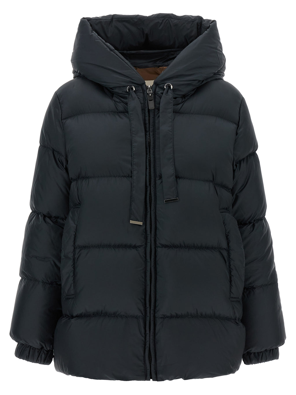 Max Mara Blue Polyester Full-Length Jacket