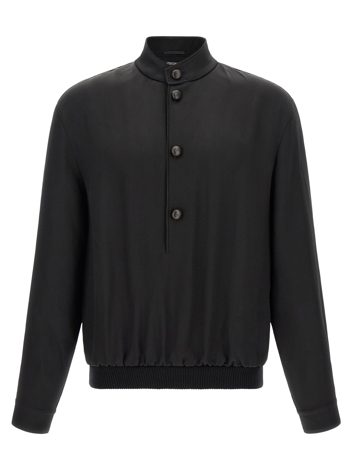 ZEGNA Black Satin Sweatshirt