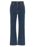 Khaite Blue Cotton Flared Jeans