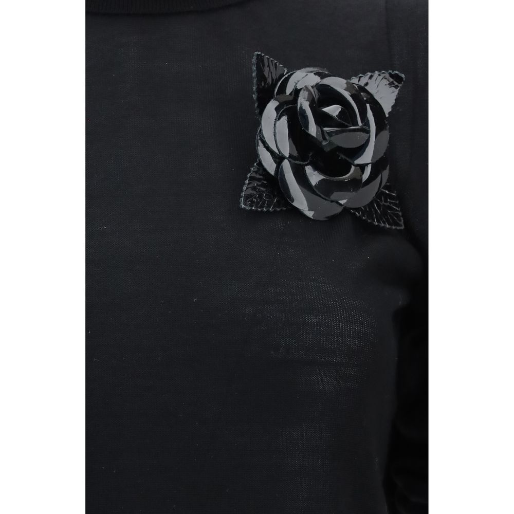 Blumarine Black Wool Oves Aries Turtleneck