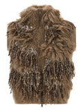 Brunello Cucinelli Brown Wool Sleeveless Jacket