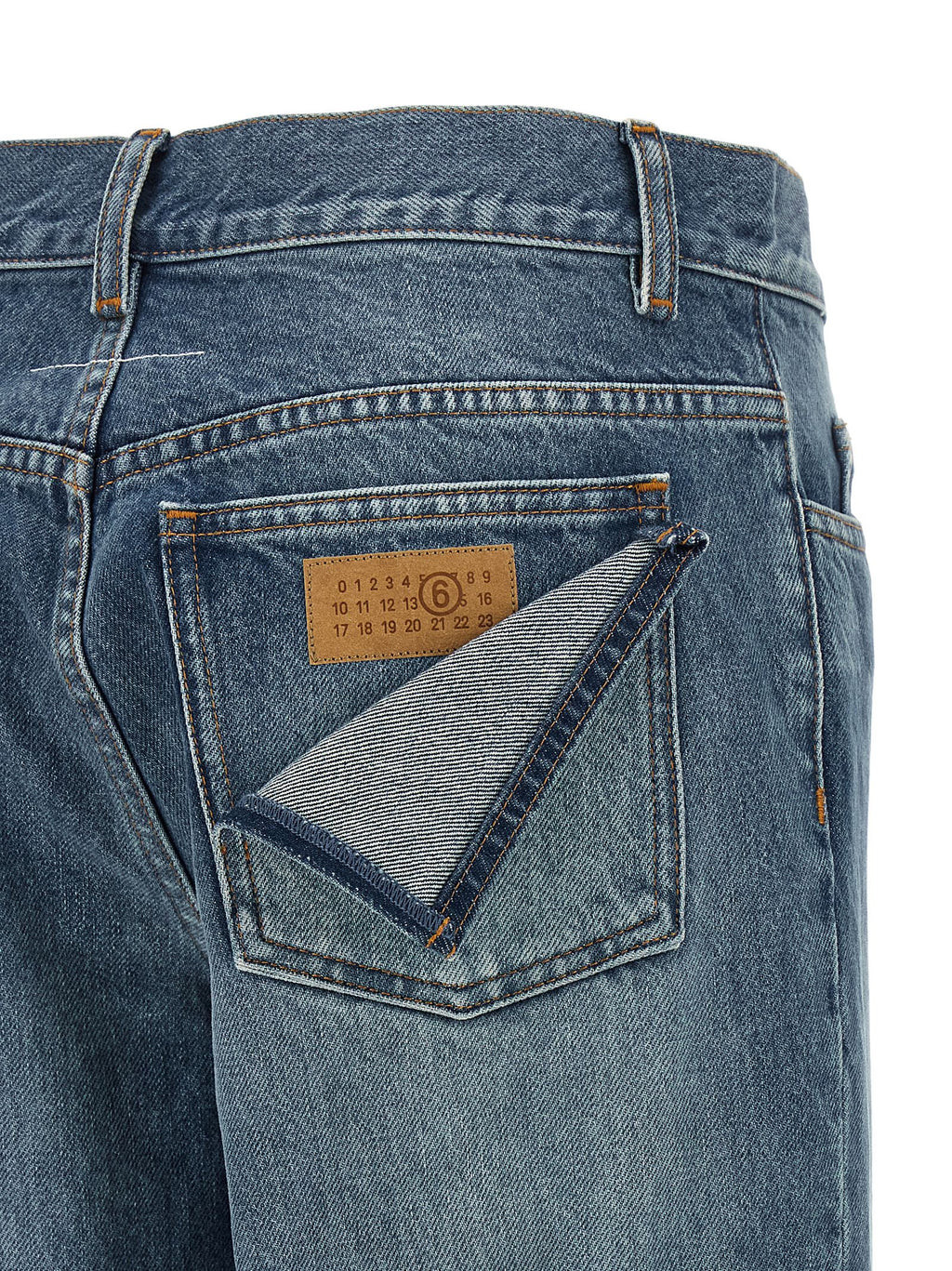 MM6 Maison Margiela Blue Cotton Straight-Leg Jeans