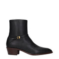 Valentino Garavani Black Leather Ankle Boots