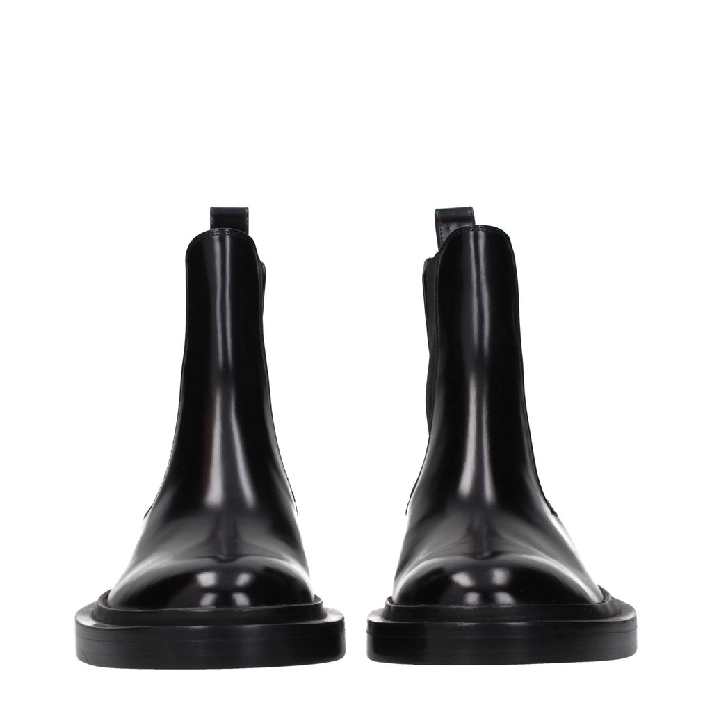 Jil Sander Black Leather Ankle Boots