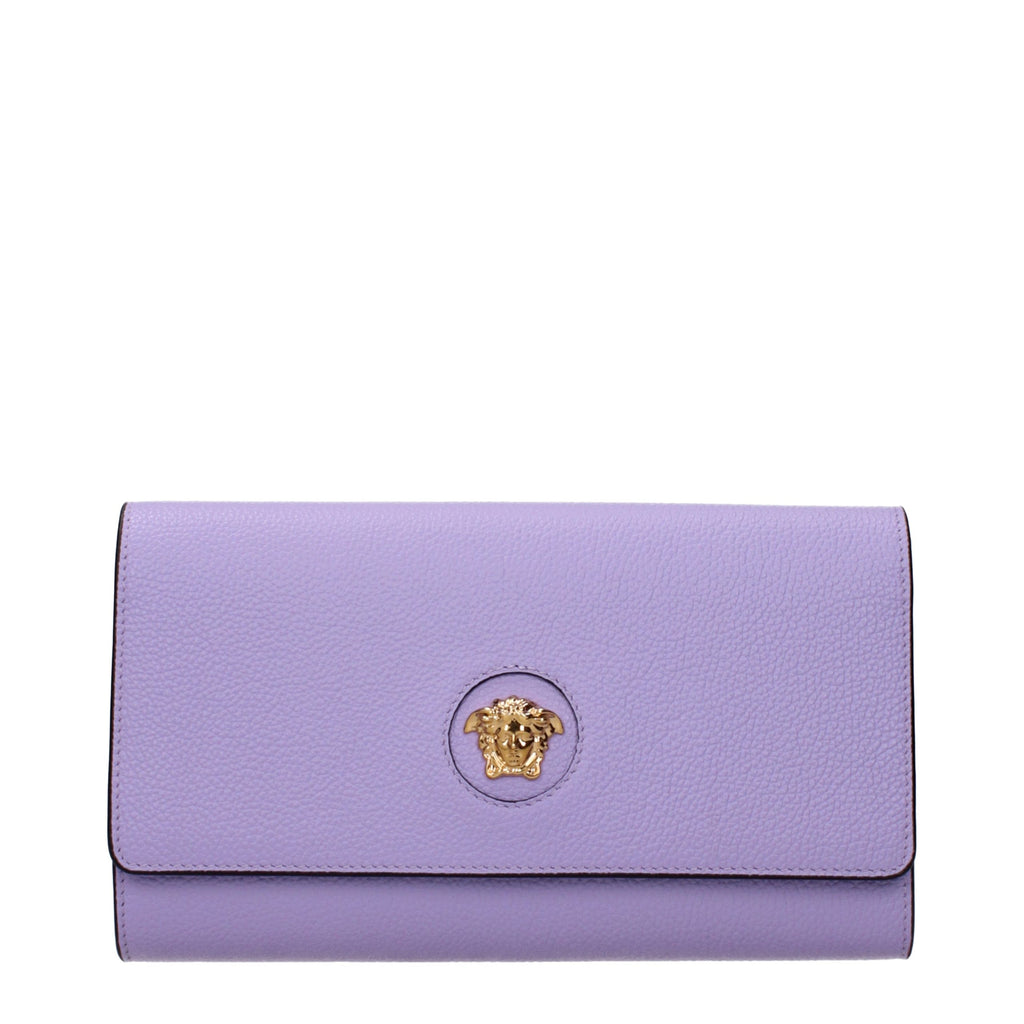 Versace Purple Leather Clutch Bag