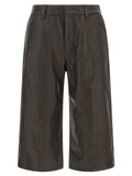 Lemaire Brown Calfskin Bermuda Shorts