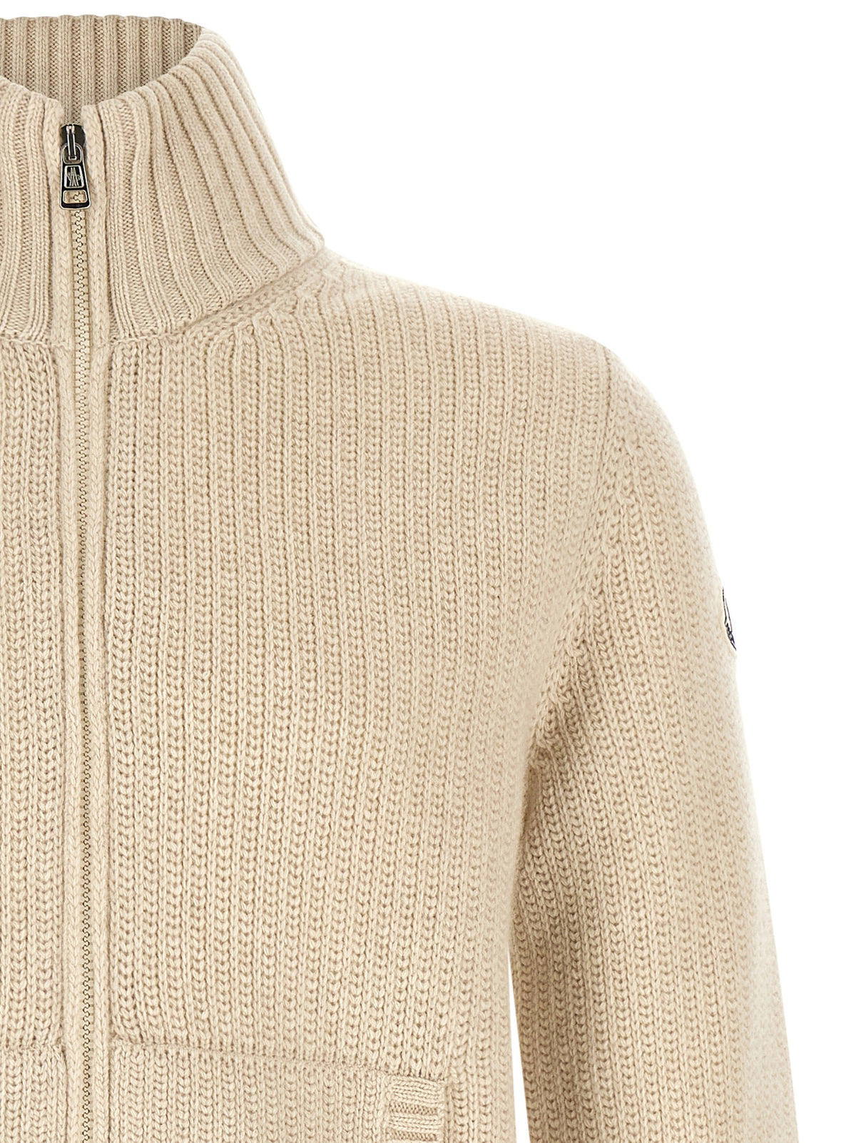 Moncler Beige Virgin Wool Cardigan