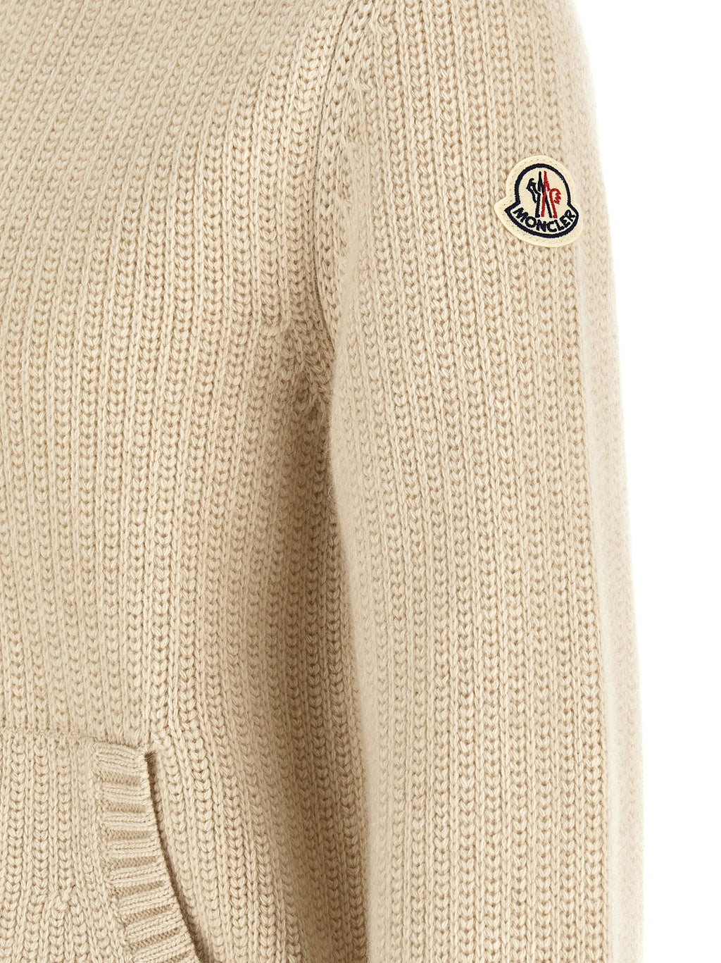 Moncler Beige Virgin Wool Cardigan