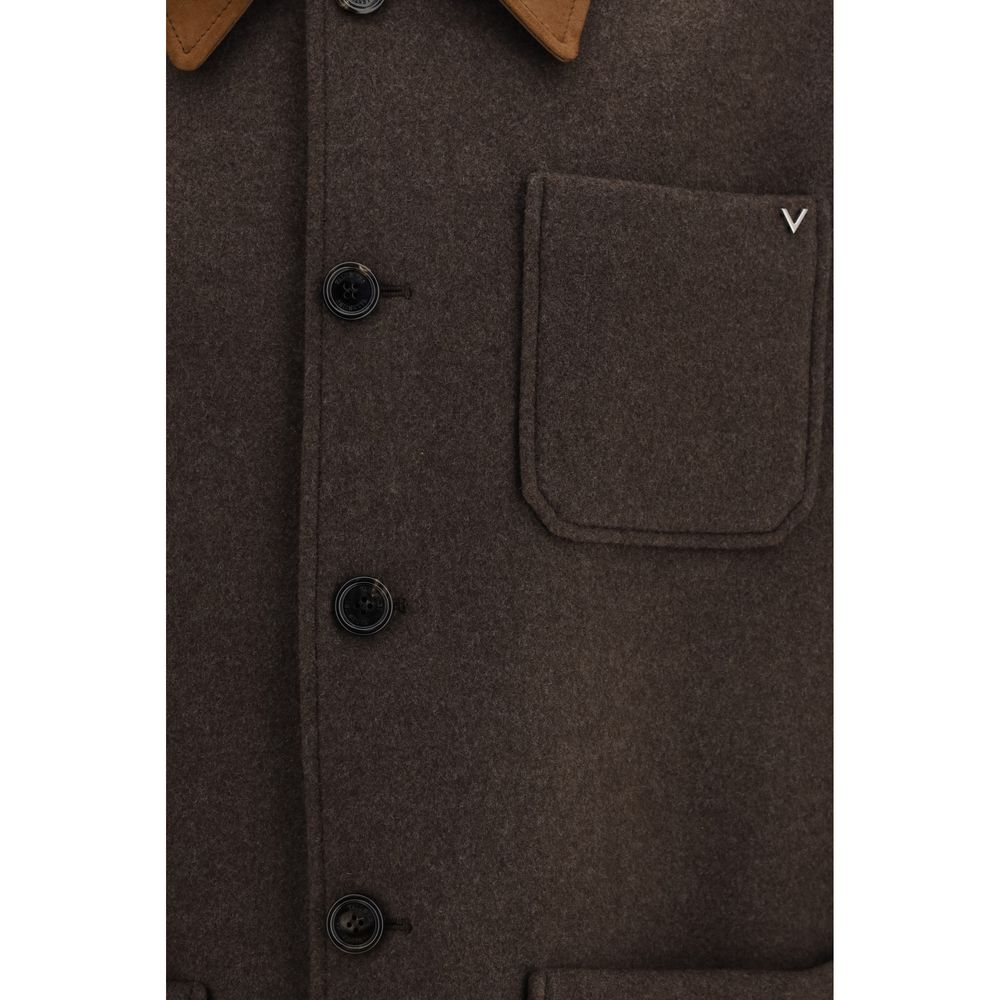 Valentino Garavani Brown Wool Oves Aries Full-Length Jacket