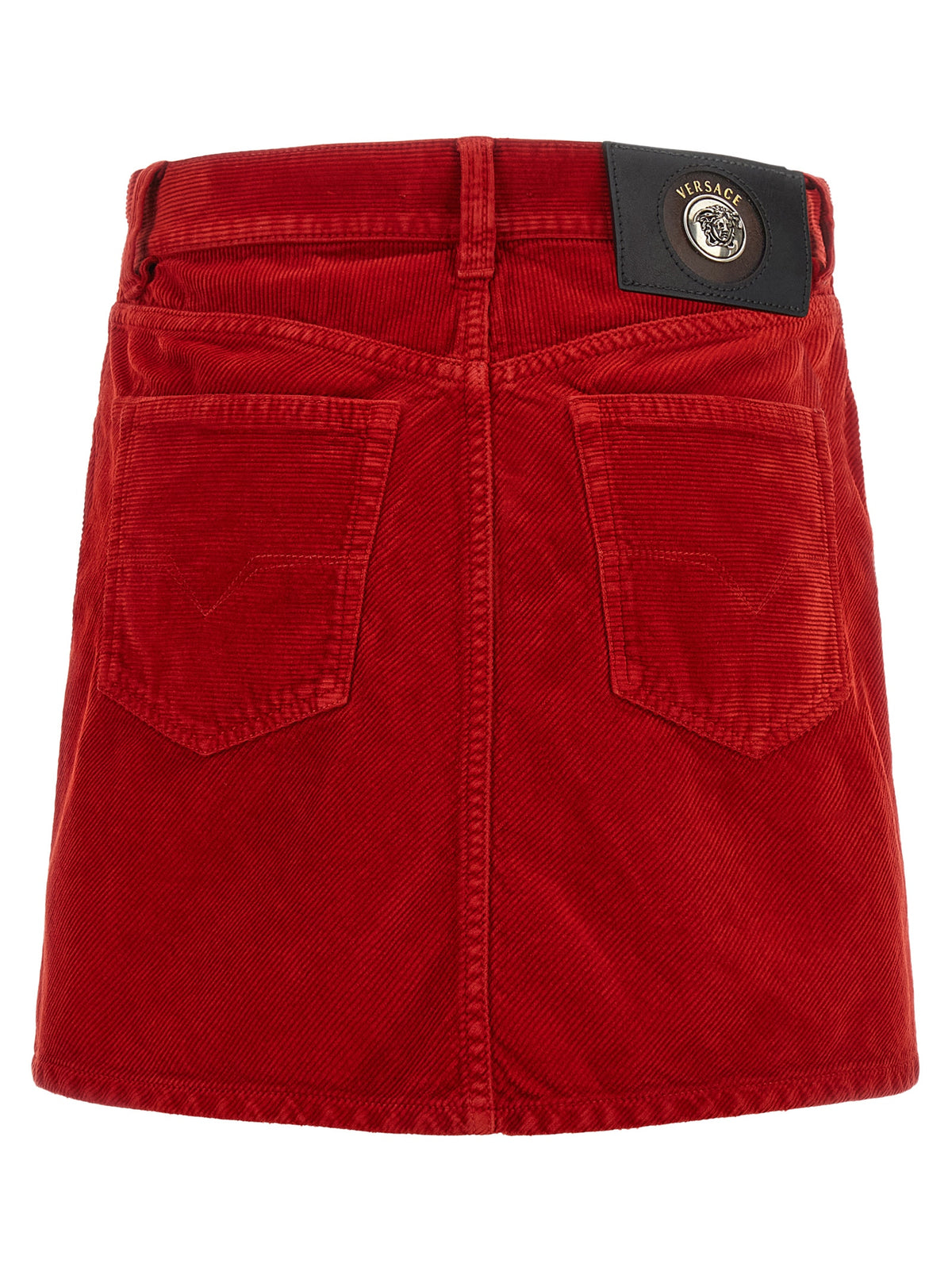 Versace Red Cotton Long Skirt
