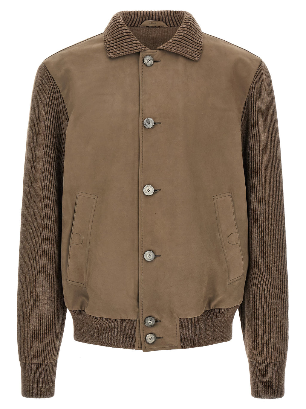 Brioni Brown Calfskin Leather Jacket