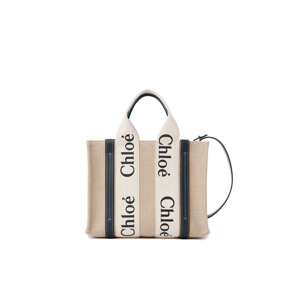 Chloé Beige Linen Tote Bag