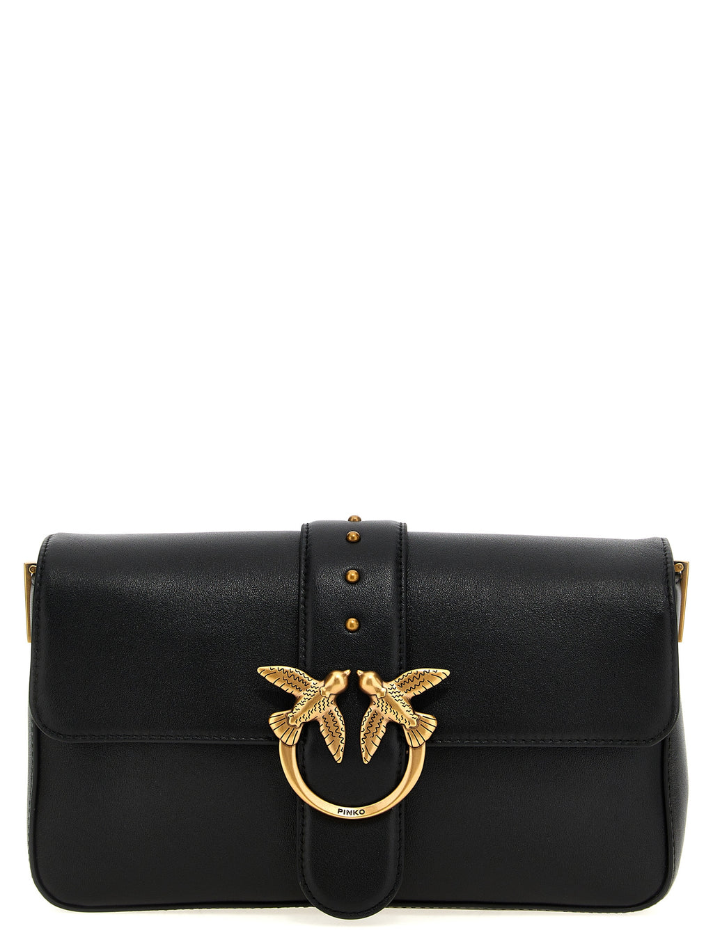 PINKO Black Calfskin Shoulder Bag