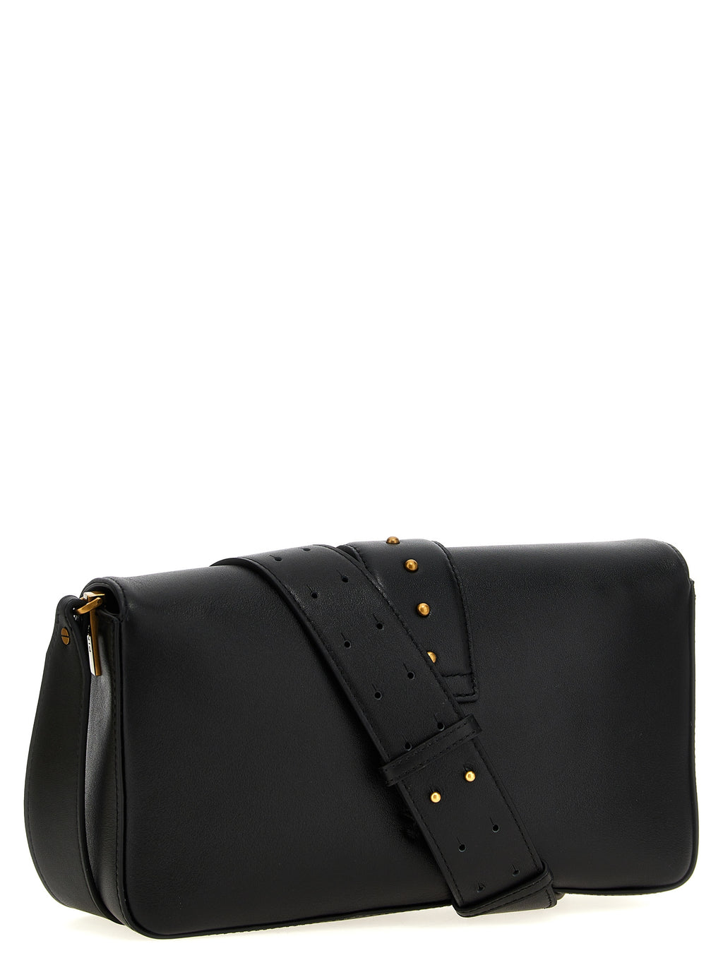 PINKO Black Calfskin Shoulder Bag