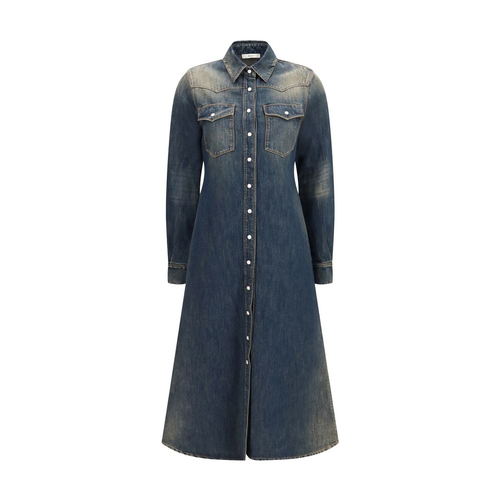 Fendi Blue Cotton Casual Dress