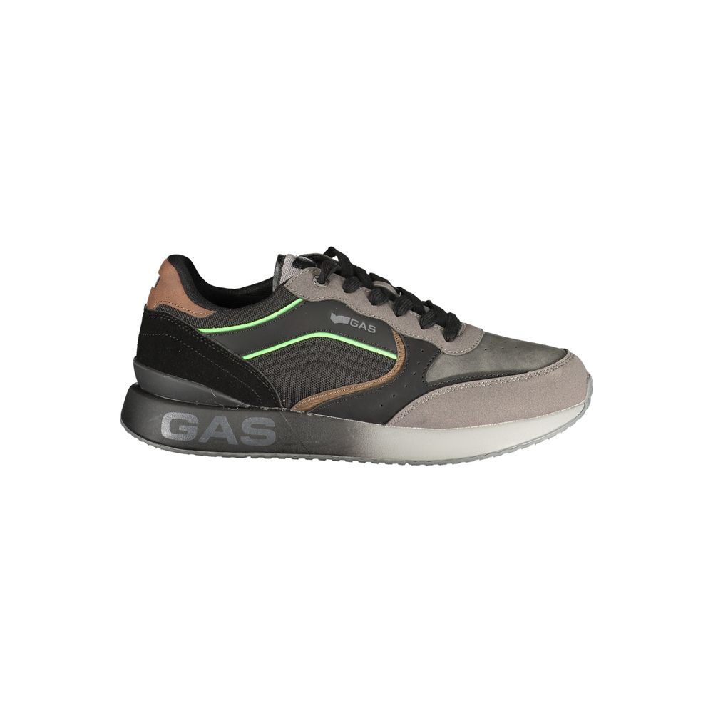 Gas Black Polyurethane Mens Sneaker