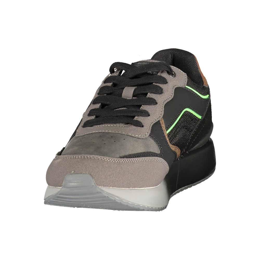Gas Black Polyurethane Mens Sneaker