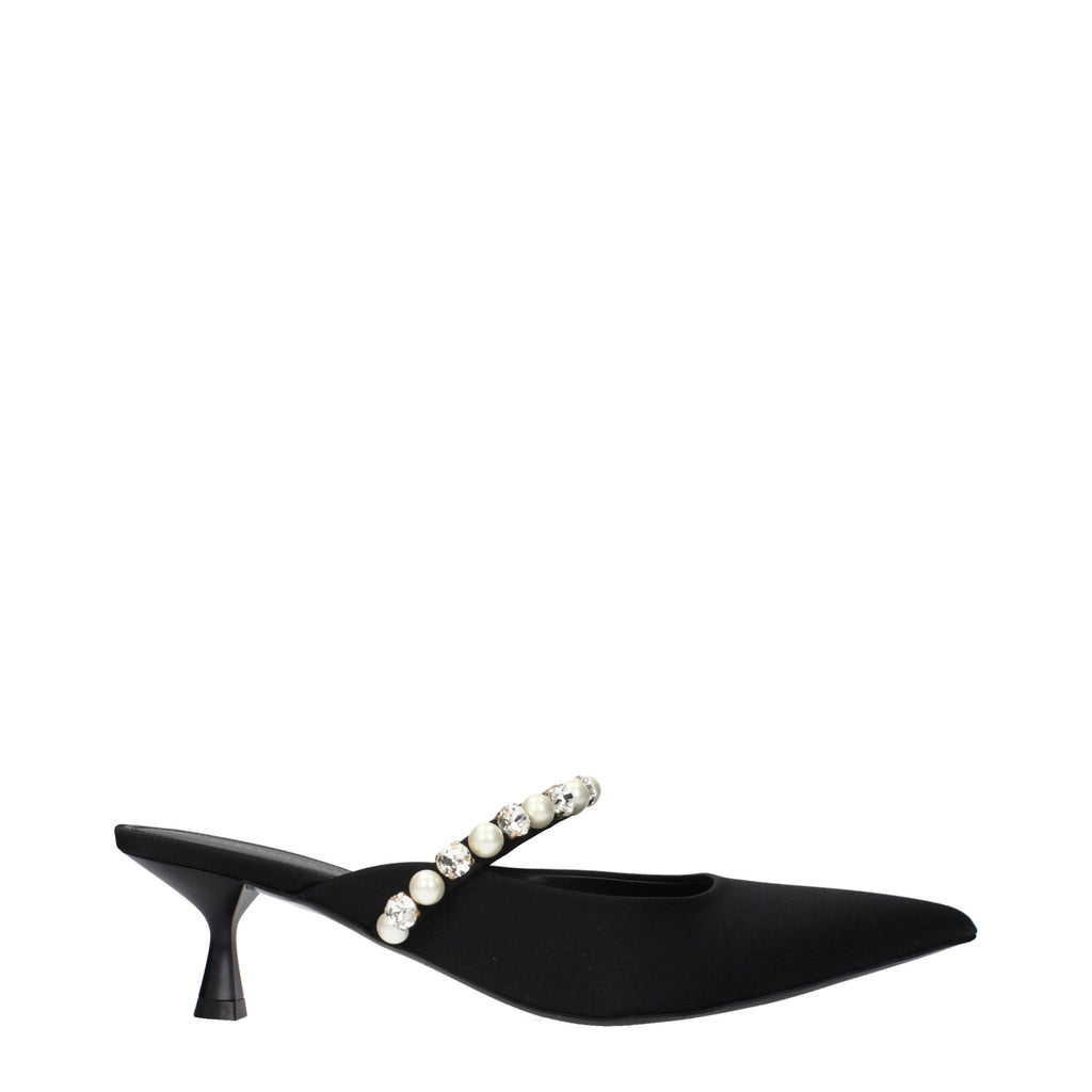 Stella McCartney Black Satin Stiletto Heel Sandals