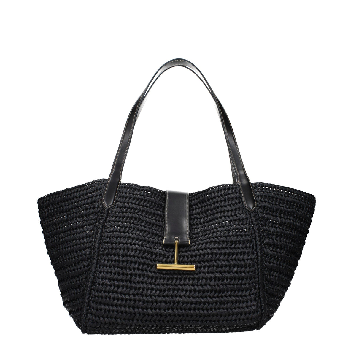 Tom Ford Black Raffia Shoulder Bag