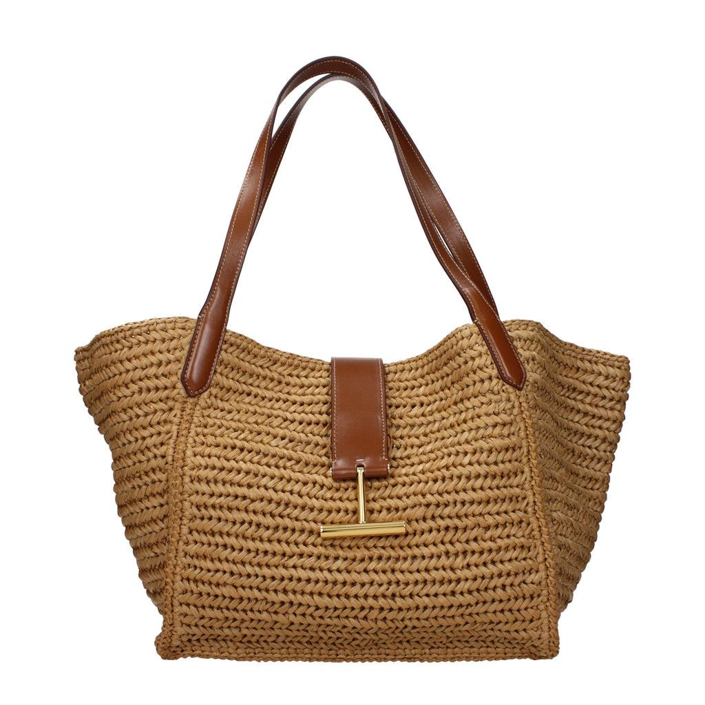 Tom Ford Beige Raffia Shoulder Bag