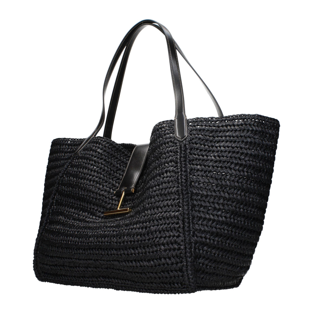 Tom Ford Black Raffia Shoulder Bag