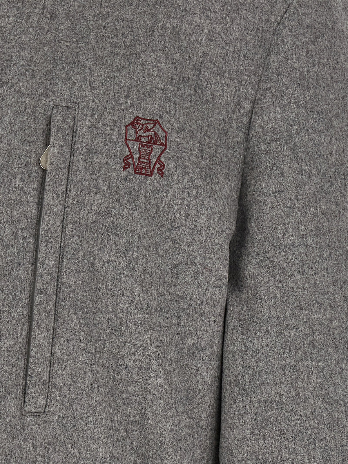 Brunello Cucinelli Gray Wool Full-Length Jacket