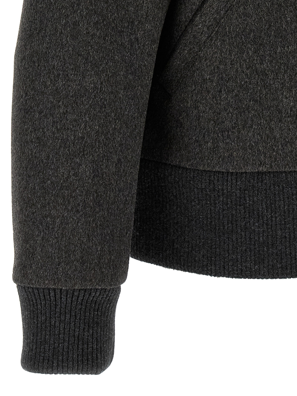 Lardini Gray Virgin Wool Bomber