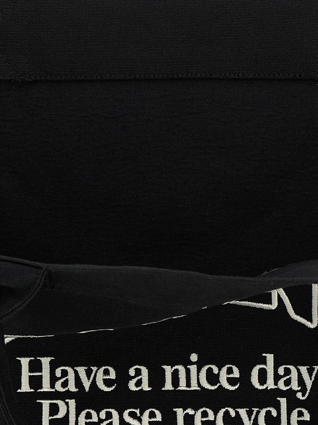 Ganni Black Recycled Cotton Tote Bag