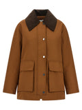 Ganni Brown Recycled Polyester Full-Length Jacket