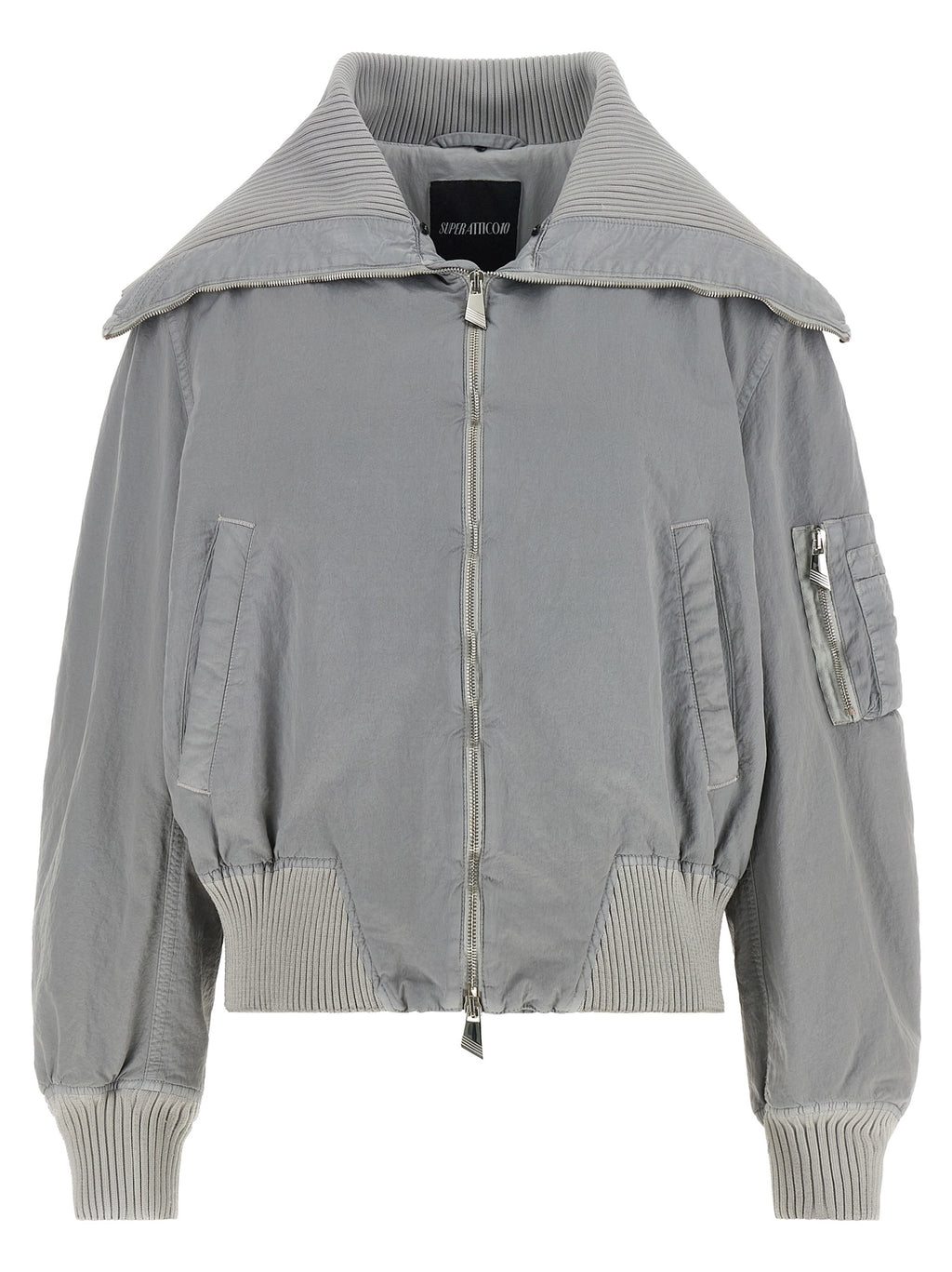 The Attico Gray Polyamide Bomber