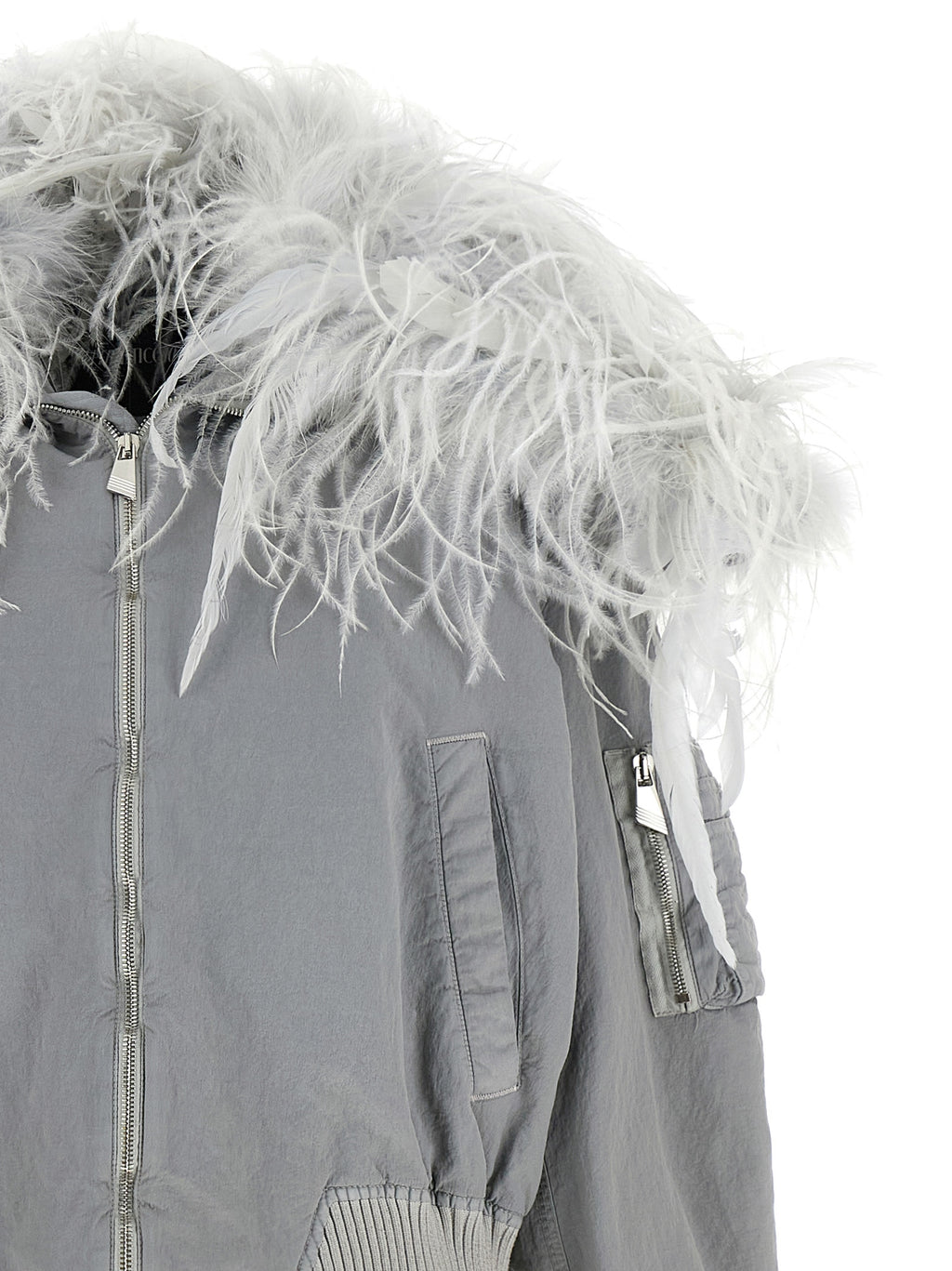 The Attico Gray Polyamide Bomber