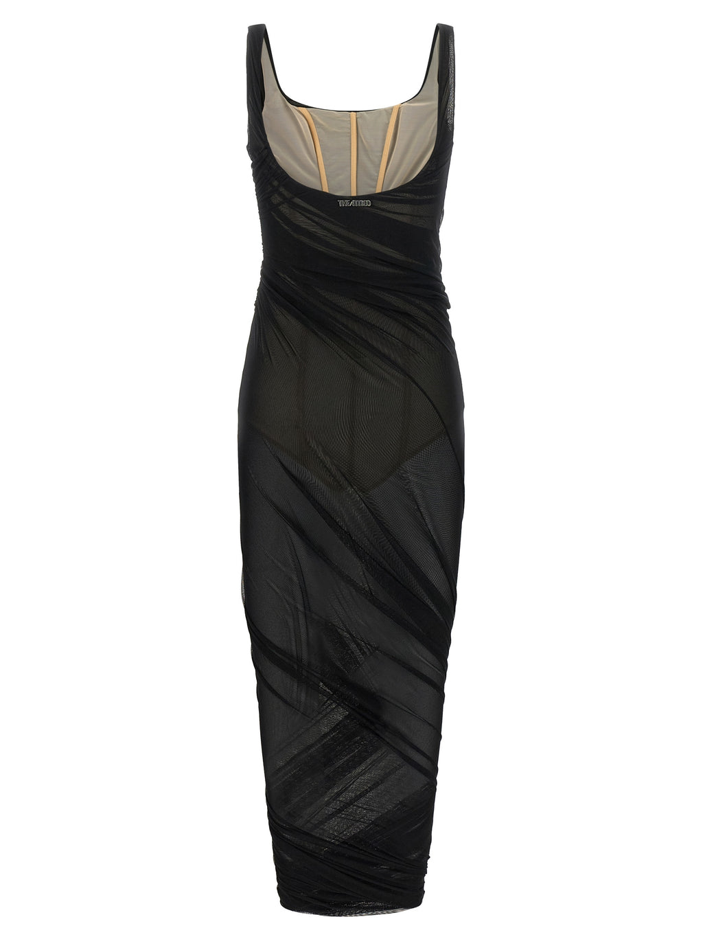 The Attico Black Polyamide Midi Dress