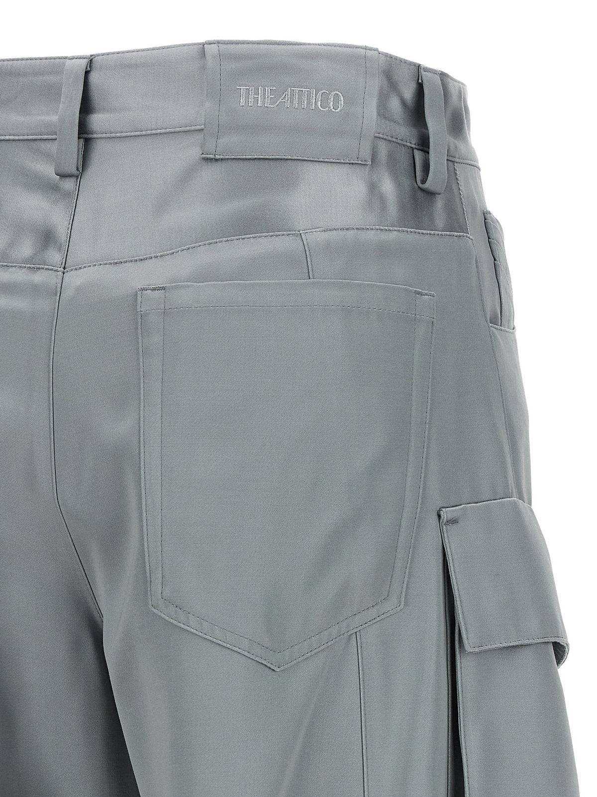 The Attico Gray Viscose Cargo Pants
