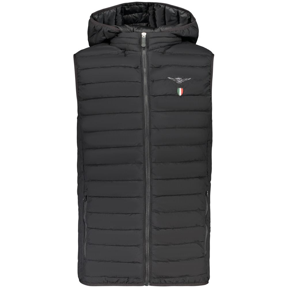 Accademia Militare Black Polyester Sleeveless Jacket
