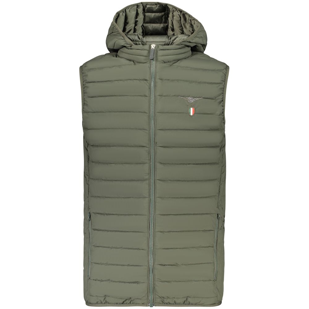 Accademia Militare Green Polyester Sleeveless Jacket
