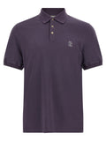 Brunello Cucinelli Purple Cotton Polo Shirt