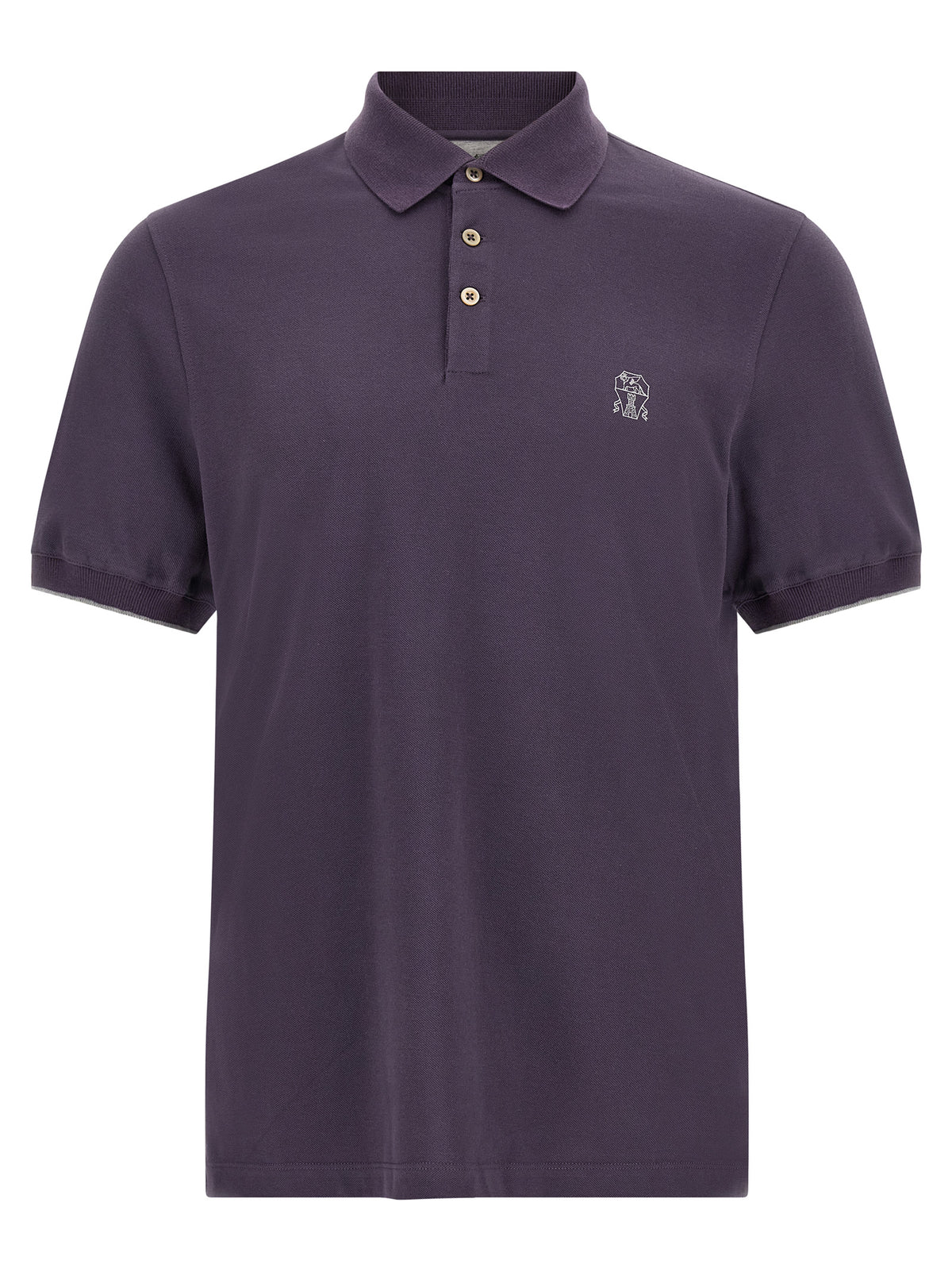 Brunello Cucinelli Purple Cotton Polo Shirt