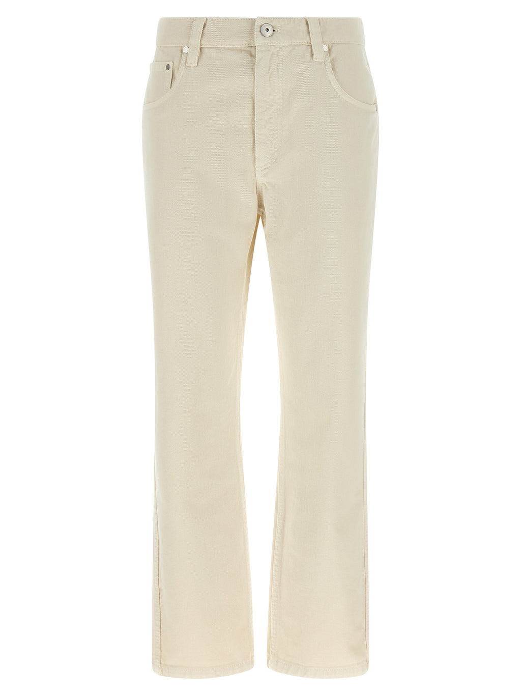 Brunello Cucinelli Beige Cotton Straight-Leg Jeans