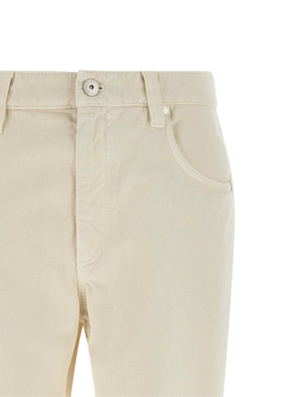 Brunello Cucinelli Beige Cotton Straight-Leg Jeans