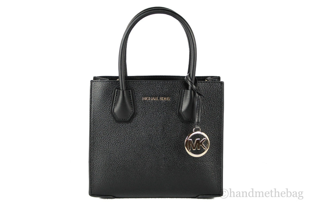 Michael Kors Mercer Medium Leren Schoudertas Crossbody Handtas (Effen Zwart)