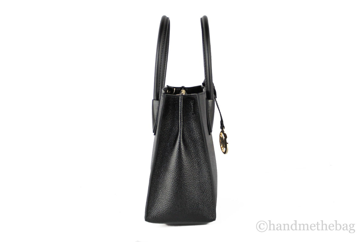 Michael Kors Mercer Medium Leren Schoudertas Crossbody Handtas (Effen Zwart)