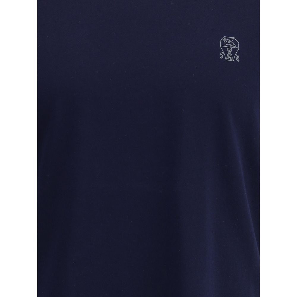 Brunello Cucinelli Blue Cotton T-Shirt