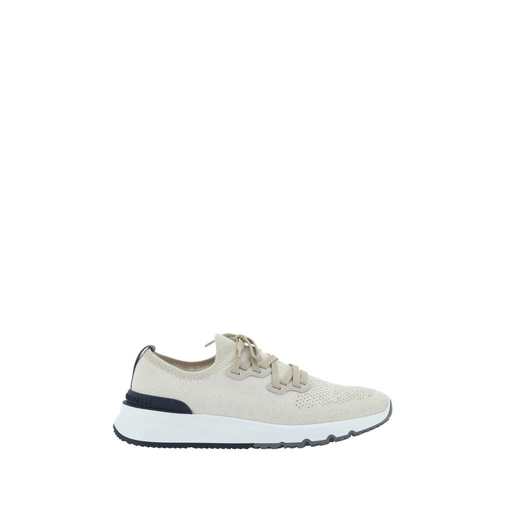 Brunello Cucinelli White Cotton Athletic Sneakers