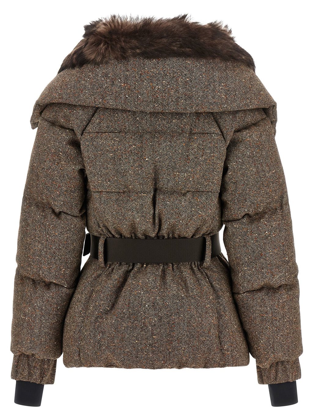 Moncler Grenoble Brown Leather Full-Length Jacket