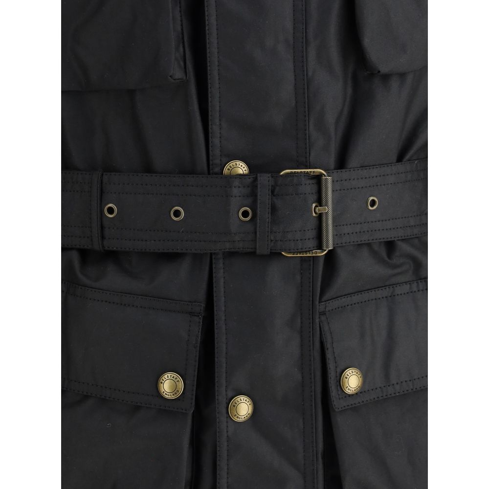 Belstaff Black Cotton Full-Length Jacket