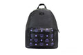 MCM Color Splash Visetos Green Purple Medium Mixed Leather Backpack Bookbag