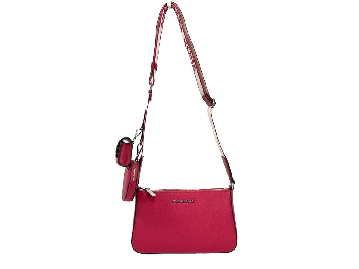 Michael Kors  Jet Set Small Saffiano Leather Crossbody Bag With Case For Apple Airpods Pro
