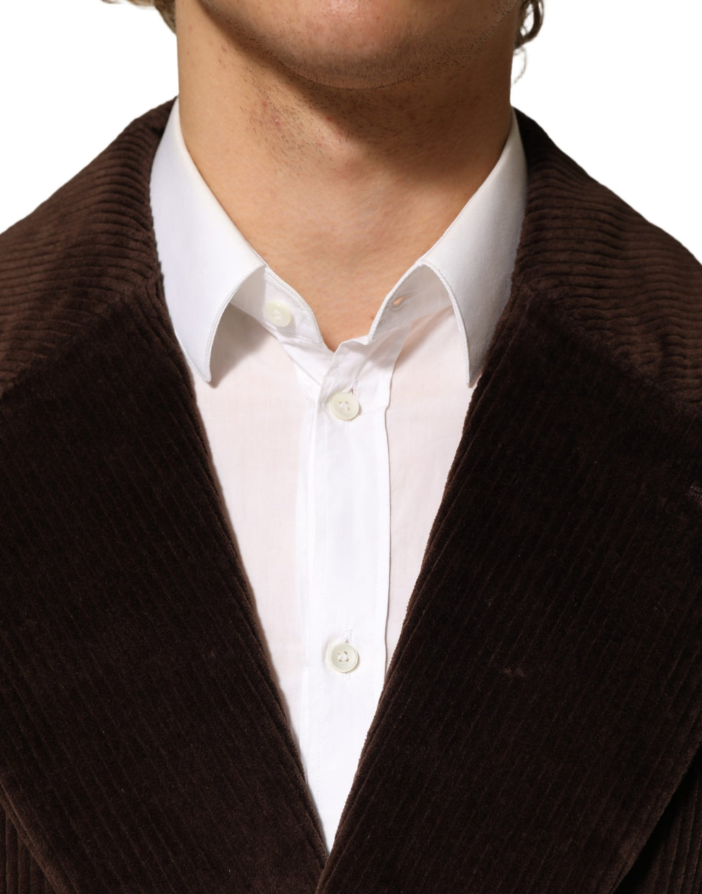 Dolce & Gabbana Brown Double Breasted Corduroy Blazer Jacket