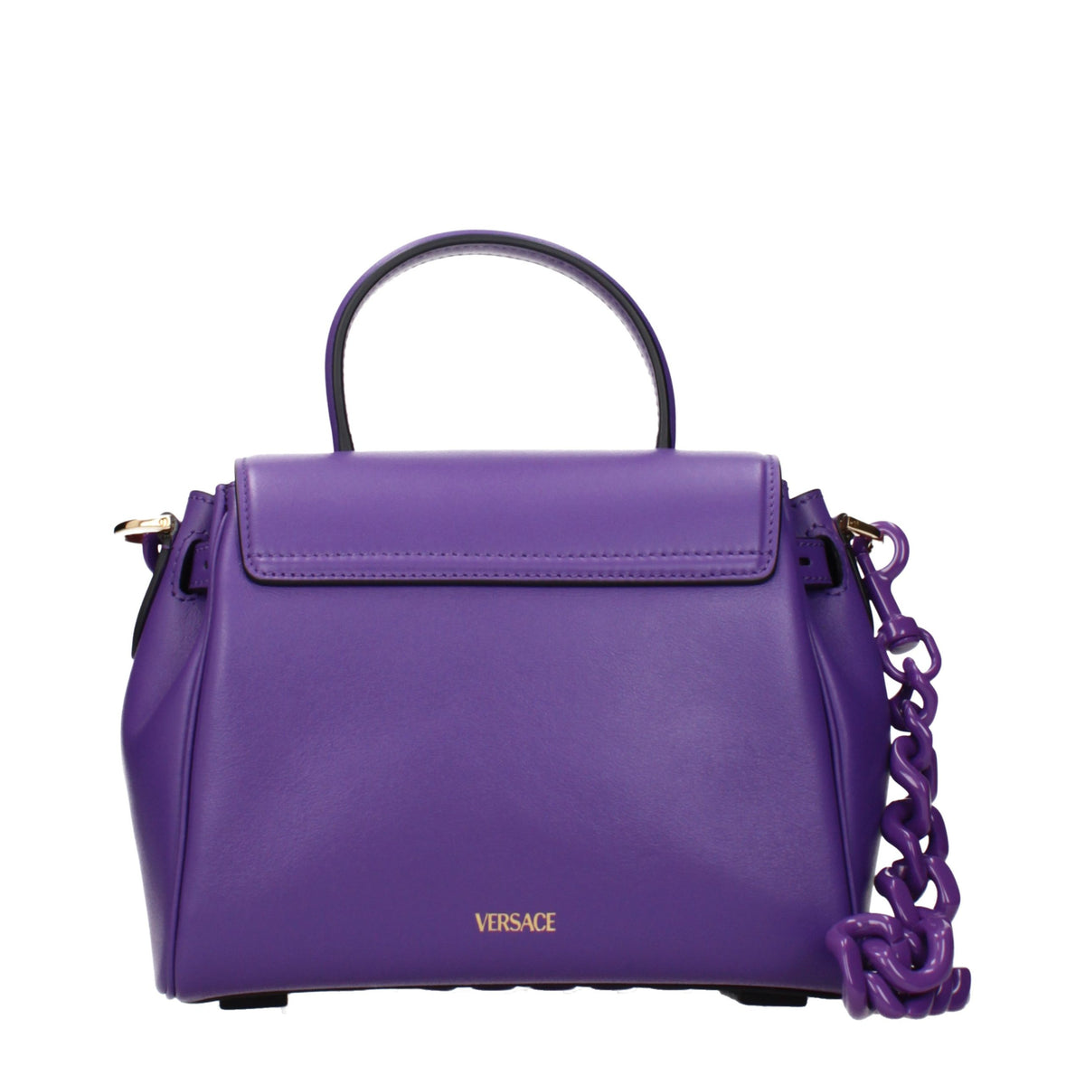 Versace Purple Leather Handbag
